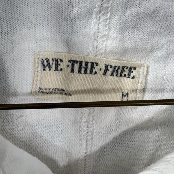 We The Free White Oversized Collar Polo Shirt Sleeveless M Boxy Basic - Picture 5 of 11